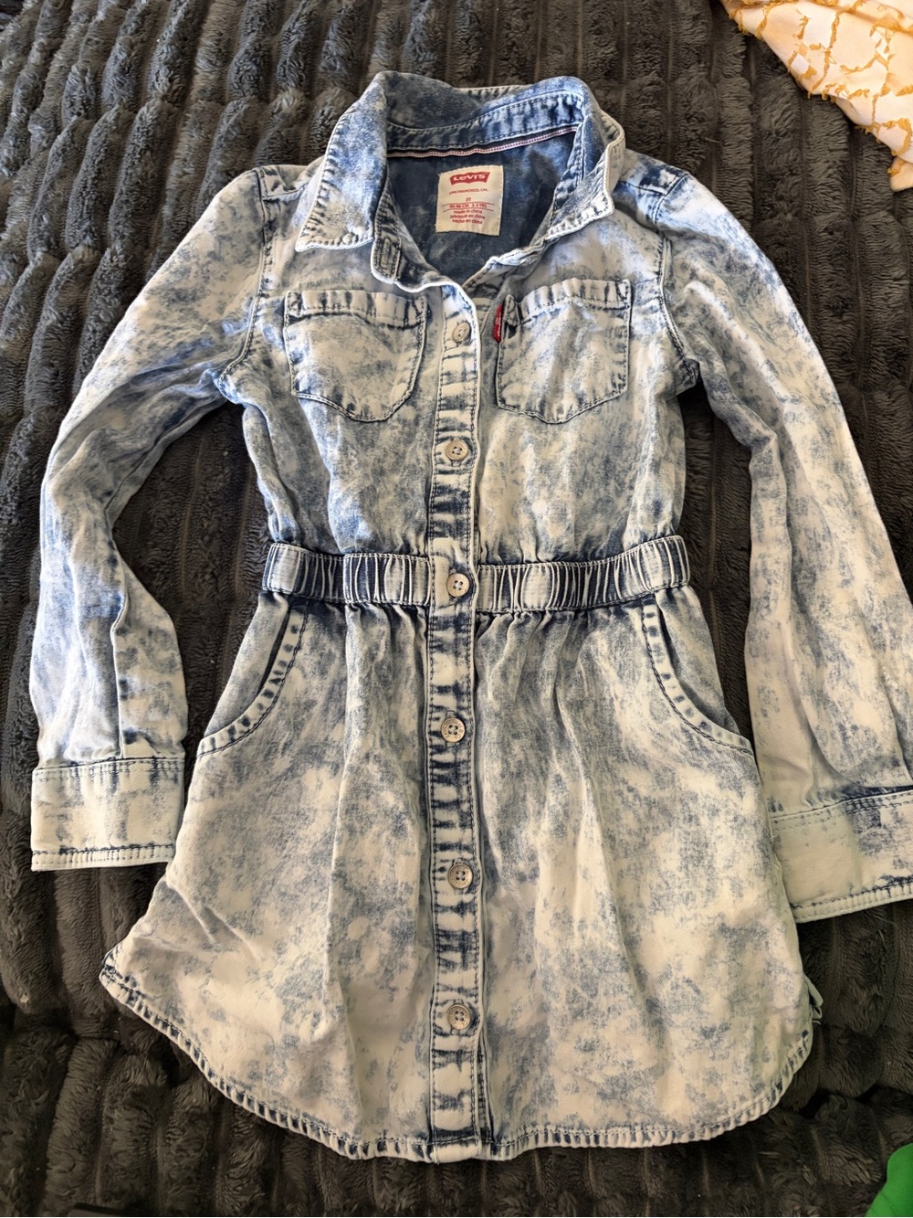 Levi's Acid Wash Denim Toddler Shirt Dress - Light Blue